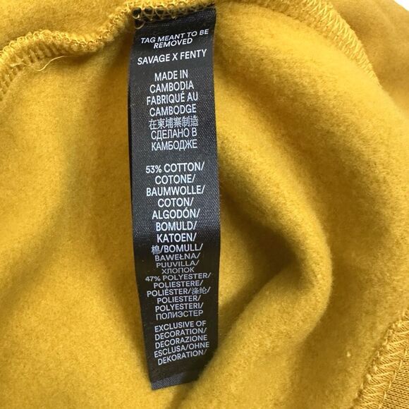 Savage X Fenty Essential Fleece Raglan Hoodie - Size XS - Spiced Yellow - Picture 8 of 8